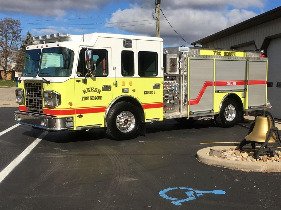 Engine 1 outside the Reese Fire Rescue station