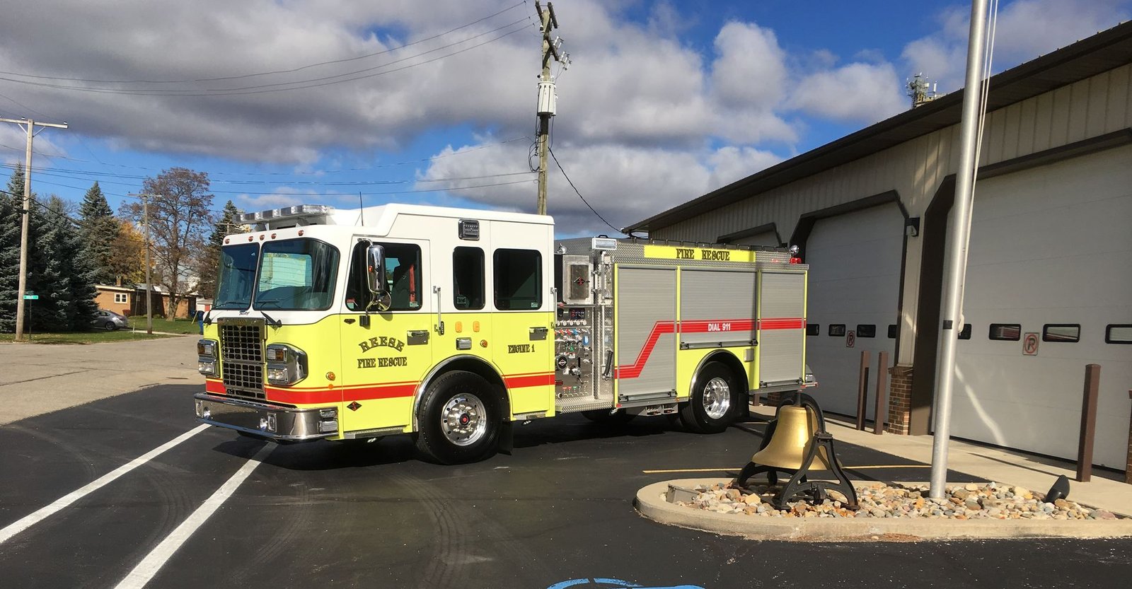 Engine 1 outside the Reese Fire Rescue station