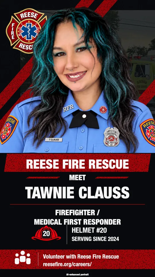 Tawnie Clauss, Firefighter / Medical First Responder, helmet #20, serving since 2024