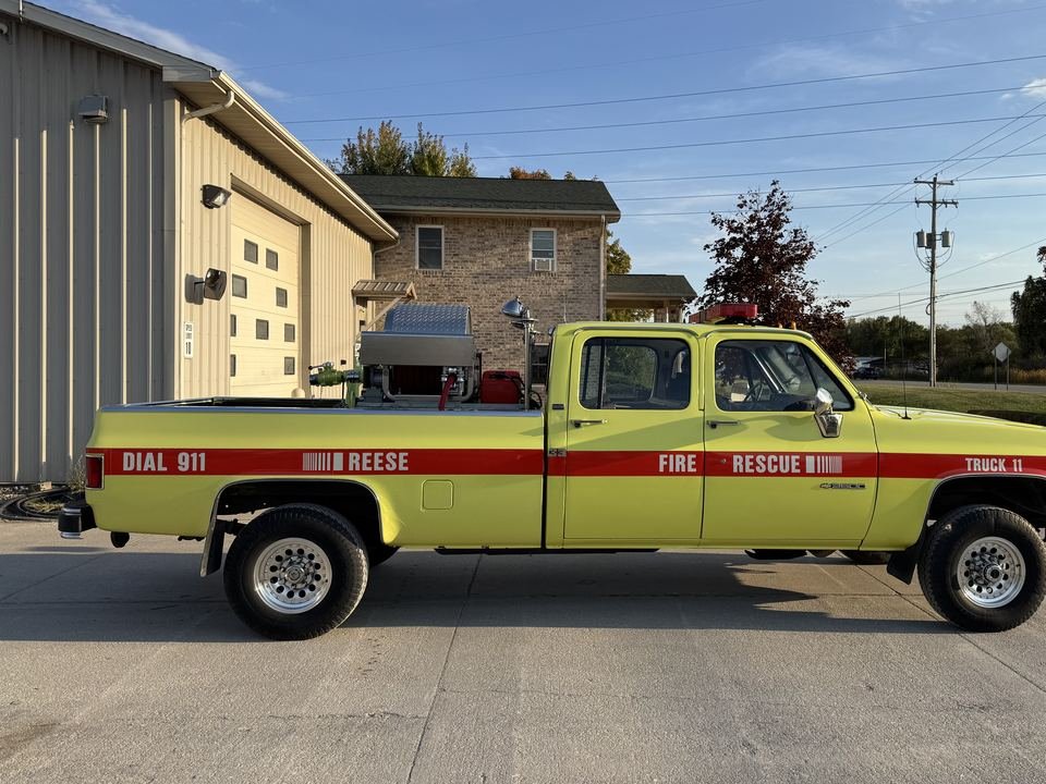 Truck 11 outside the station